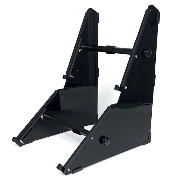 Two tier desktop synth stand in steep orientation (KVgear Adapt L2)