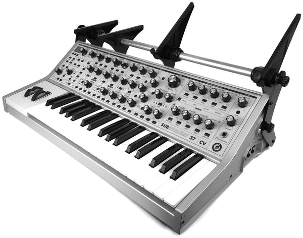 KVgear SubPiggy stand and the gorgeous Moog Subsequent 37 with end cheeks removed